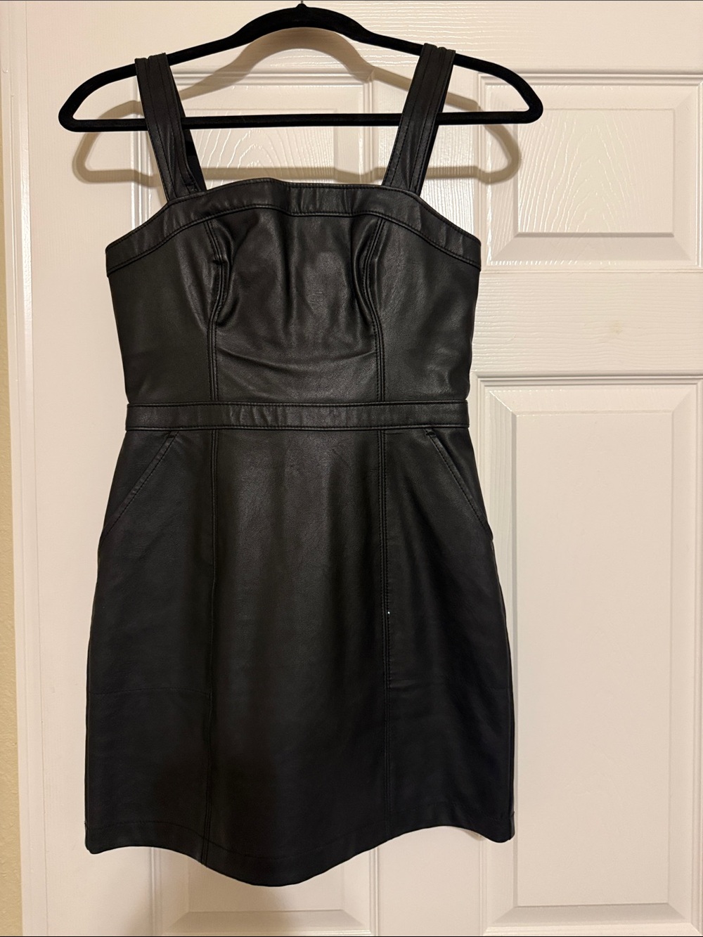Abercrombie & Fitch Black Faux Leather Mini Dress